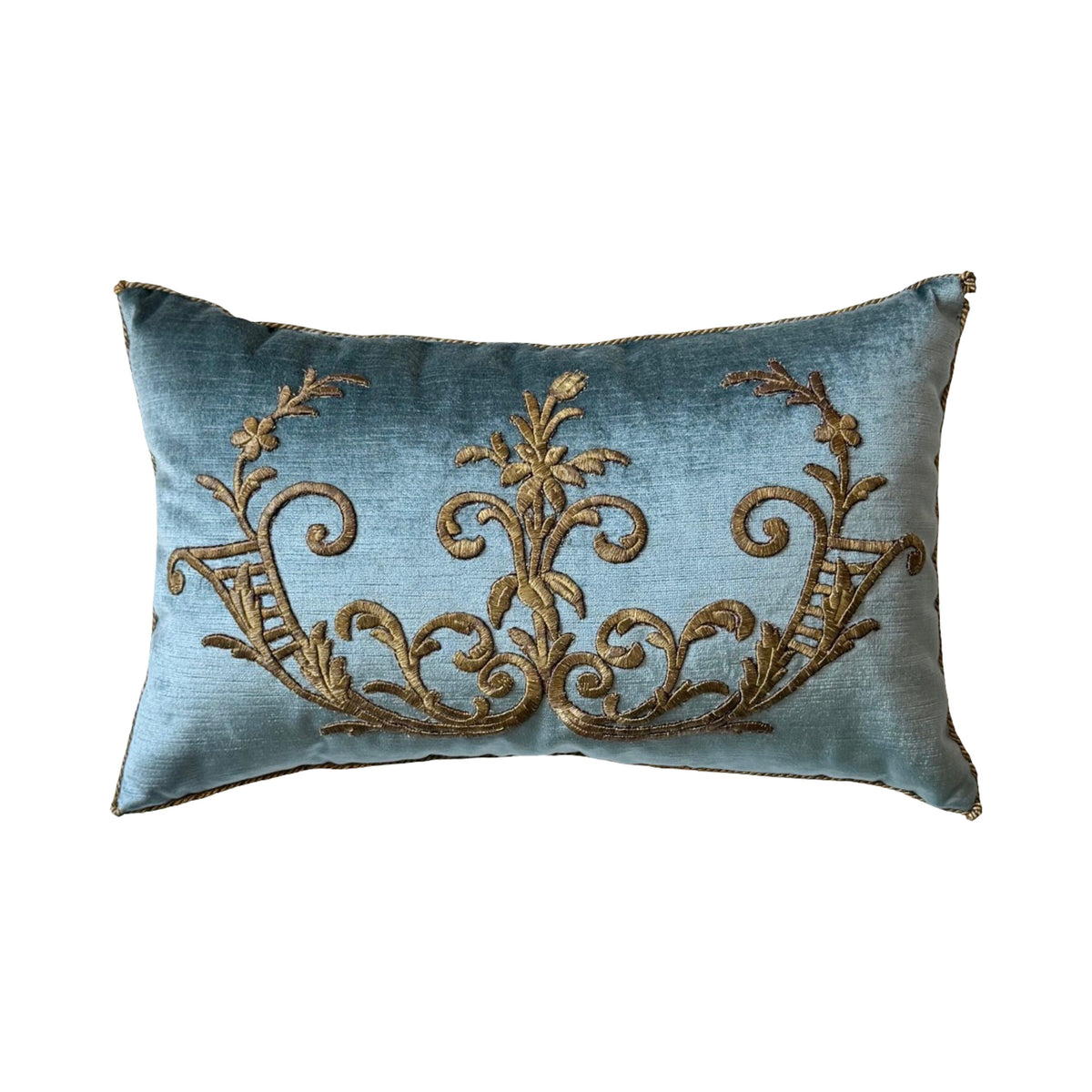 Antique Ottoman Empire Raised Gold Embroidery (#E040626 | 12.5 x 20") New Pillows B. Viz Design 