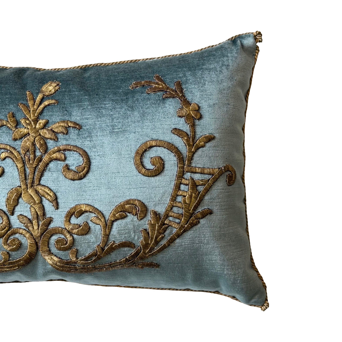 Antique Ottoman Empire Raised Gold Embroidery (#E040626 | 12.5 x 20") New Pillows B. Viz Design 