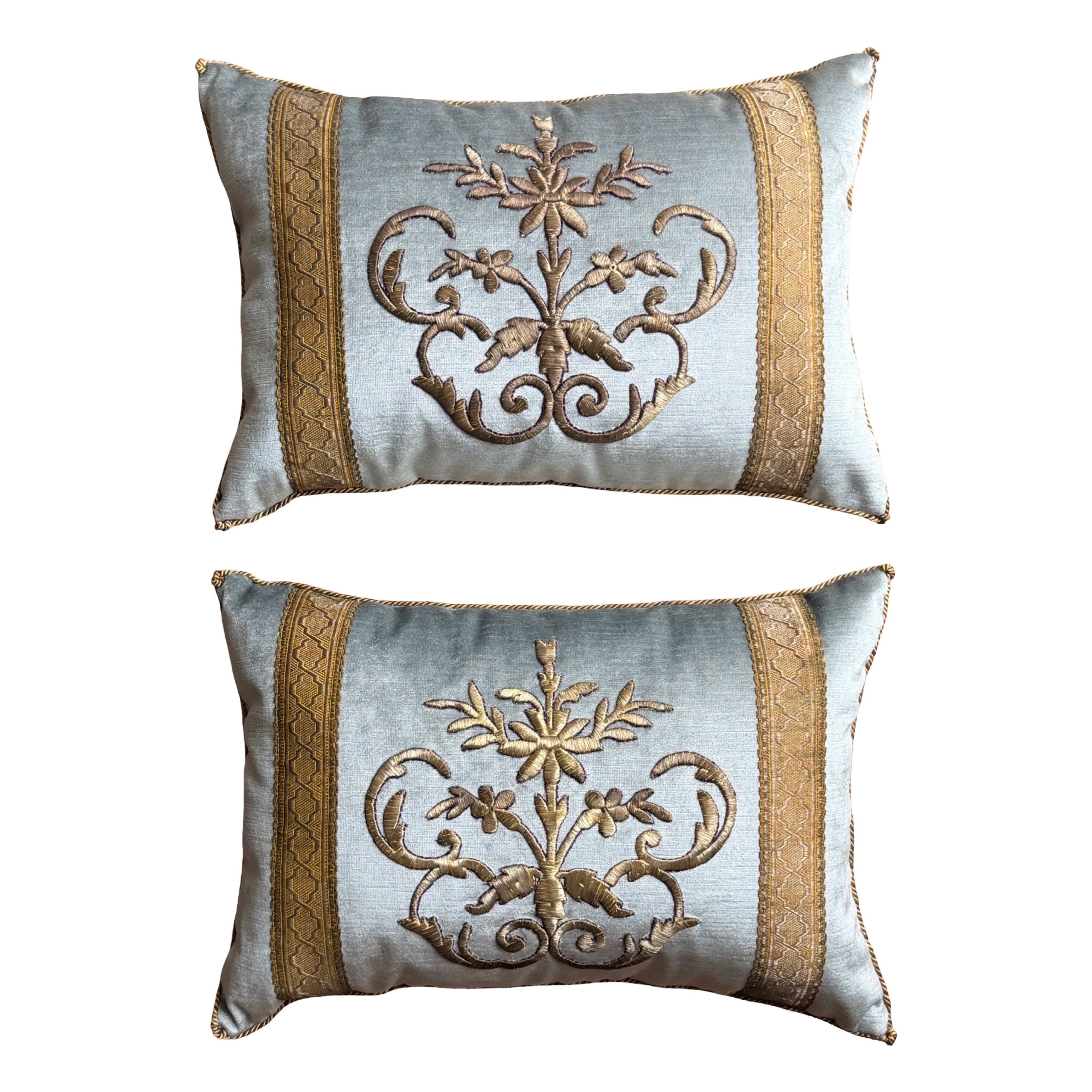 Antique Ottoman Empire Raised Gold Embroidery (#E042926 | 13 x 19") New Pillows B. Viz Design 