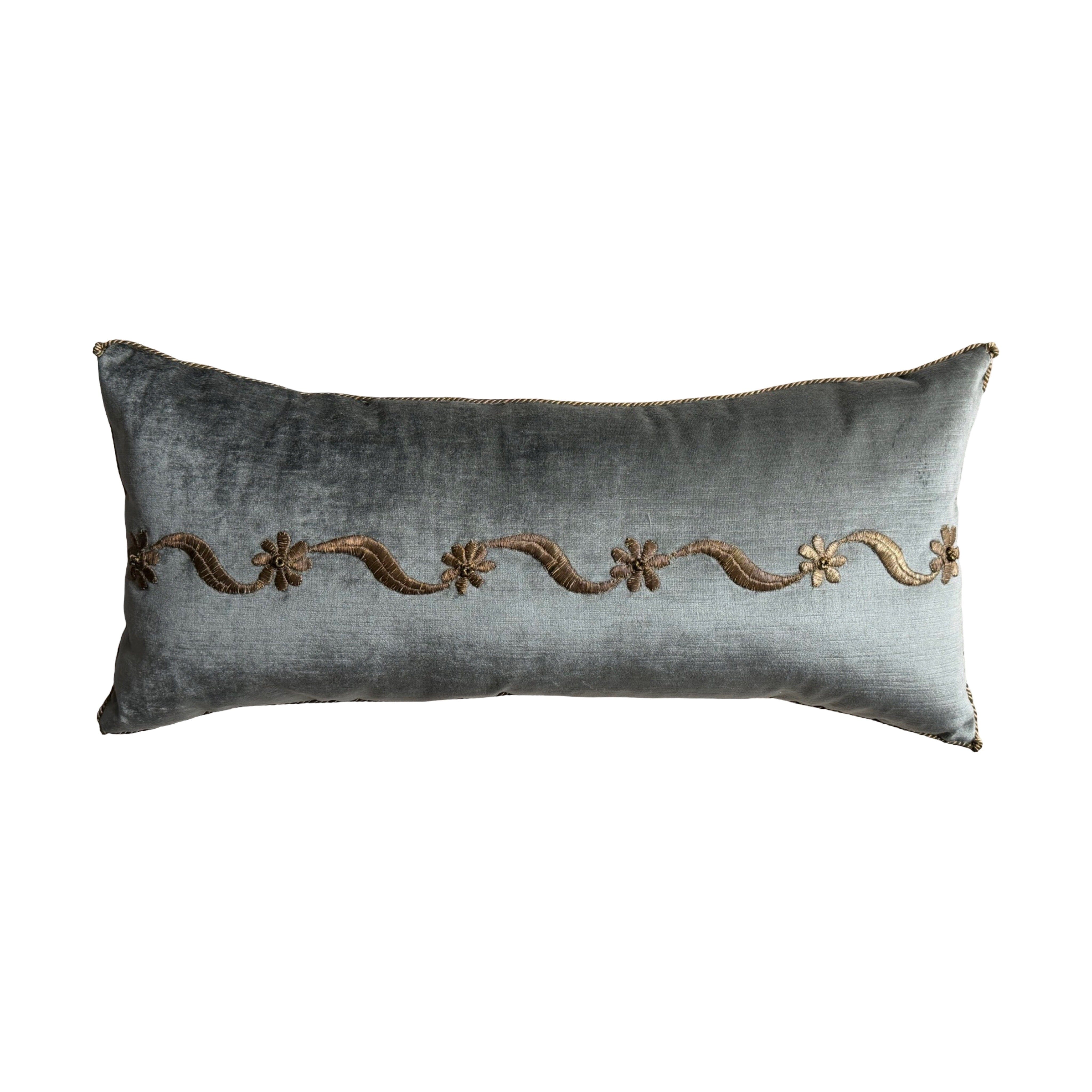 Antique Ottoman Empire Raised Gold Embroidery (#E091524 | 12 x26") New Pillows B. Viz Design 