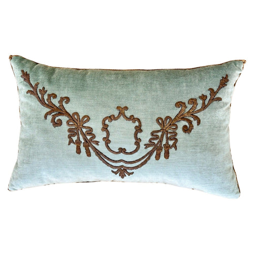 Antique Ottoman Empire Raised Gold Metallic Embroidery (#E022024 | 14 x 23") New Pillows B. Viz Design 