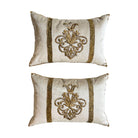 Antique Ottoman Empire Raised Gold Metallic Embroidery (#E040326A&B | 13 x 19") New Pillows B. Viz Design 