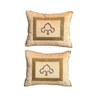 Antique Ottoman Empire Raised Gold Metallic Embroidery (#E040723A&B | 12 x 15") Pillow Pair B. Viz Design 