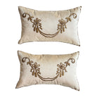 Antique Ottoman Empire Raised Gold Metallic Embroidery (#E041726A&B | 12 x 19") New Pillows B. Viz Design 