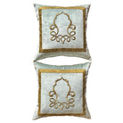 Antique Ottoman Empire Raised Gold Metallic Embroidery (#E042625 | 21 x 21") New Pillows B. Viz Design 