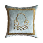 Antique Ottoman Empire Raised Gold Metallic Embroidery (#E042625 | 21 x 21") New Pillows B. Viz Design 