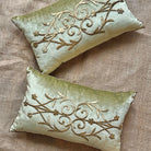 Antique Ottoman Empire Raised Gold Metallic Embroidery (#E053025A&B | 13" x 21") New Pillows B. Viz Design 