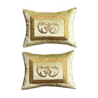 Antique Ottoman Empire Raised Gold Metallic Embroidery (#E071125A&B | 11" x 15") New Pillows B. Viz Design 