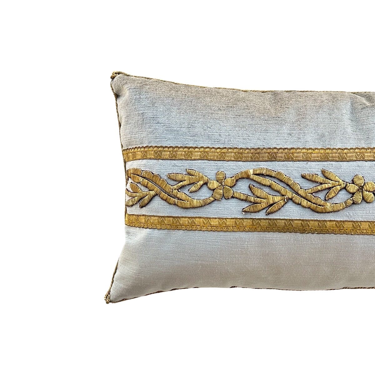 Antique Ottoman Empire Raised Gold Metallic Embroidery (#E072023 | 12"x 24") New Pillows B. Viz Design 