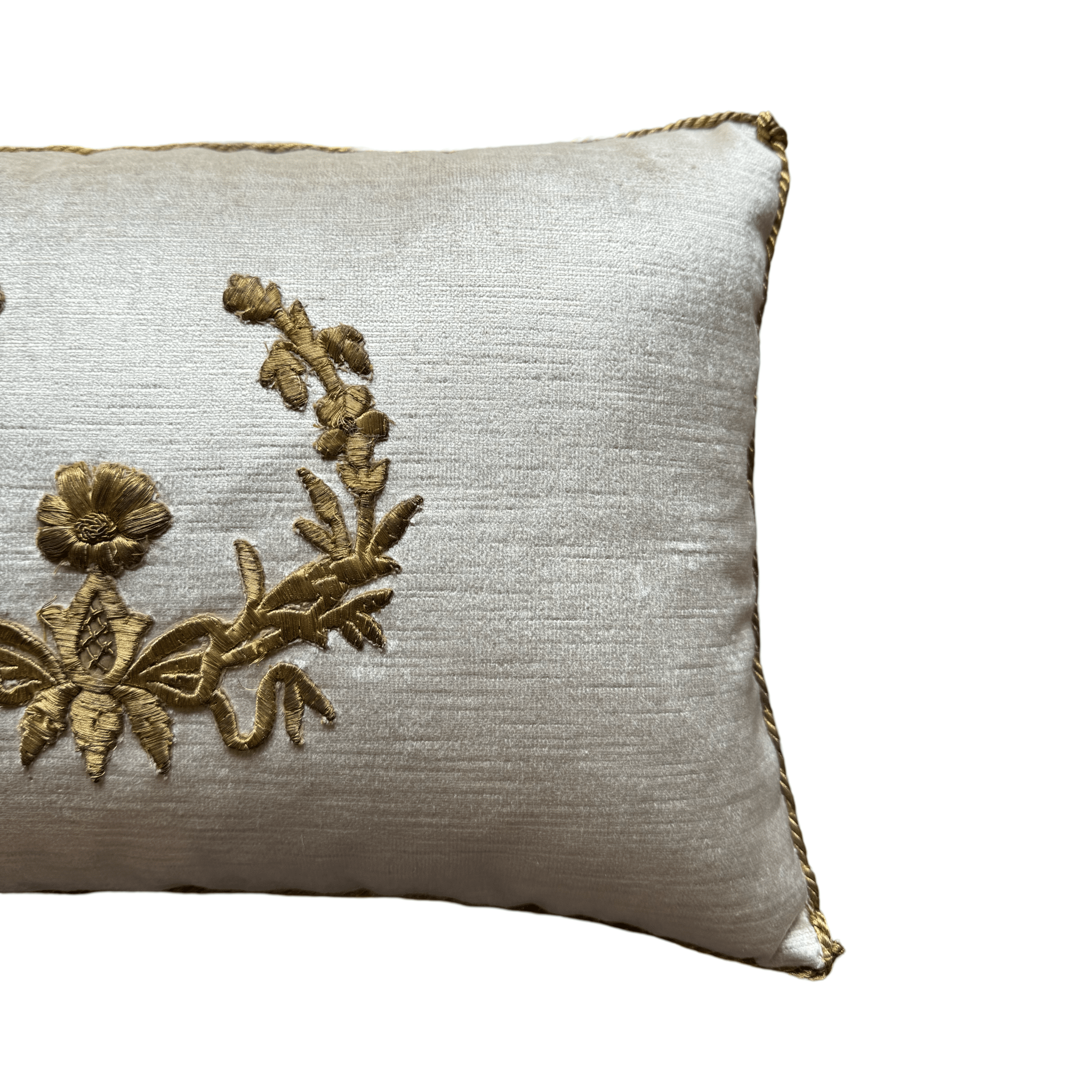 Antique Ottoman Empire Raised Gold Metallic Embroidery (#E072824 | 11 x 16") Pillow B. Viz Design 