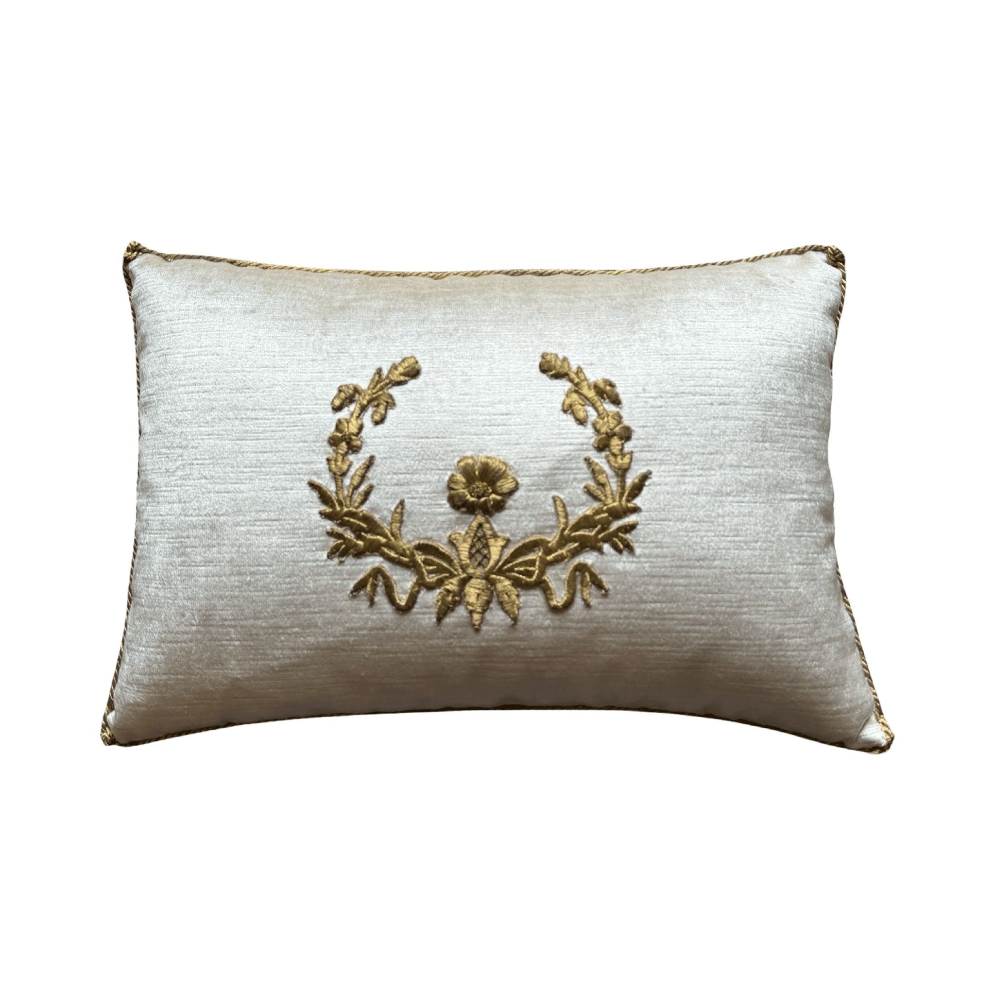 Antique Ottoman Empire Raised Gold Metallic Embroidery (#E072824 | 11 x 16") Pillow B. Viz Design 