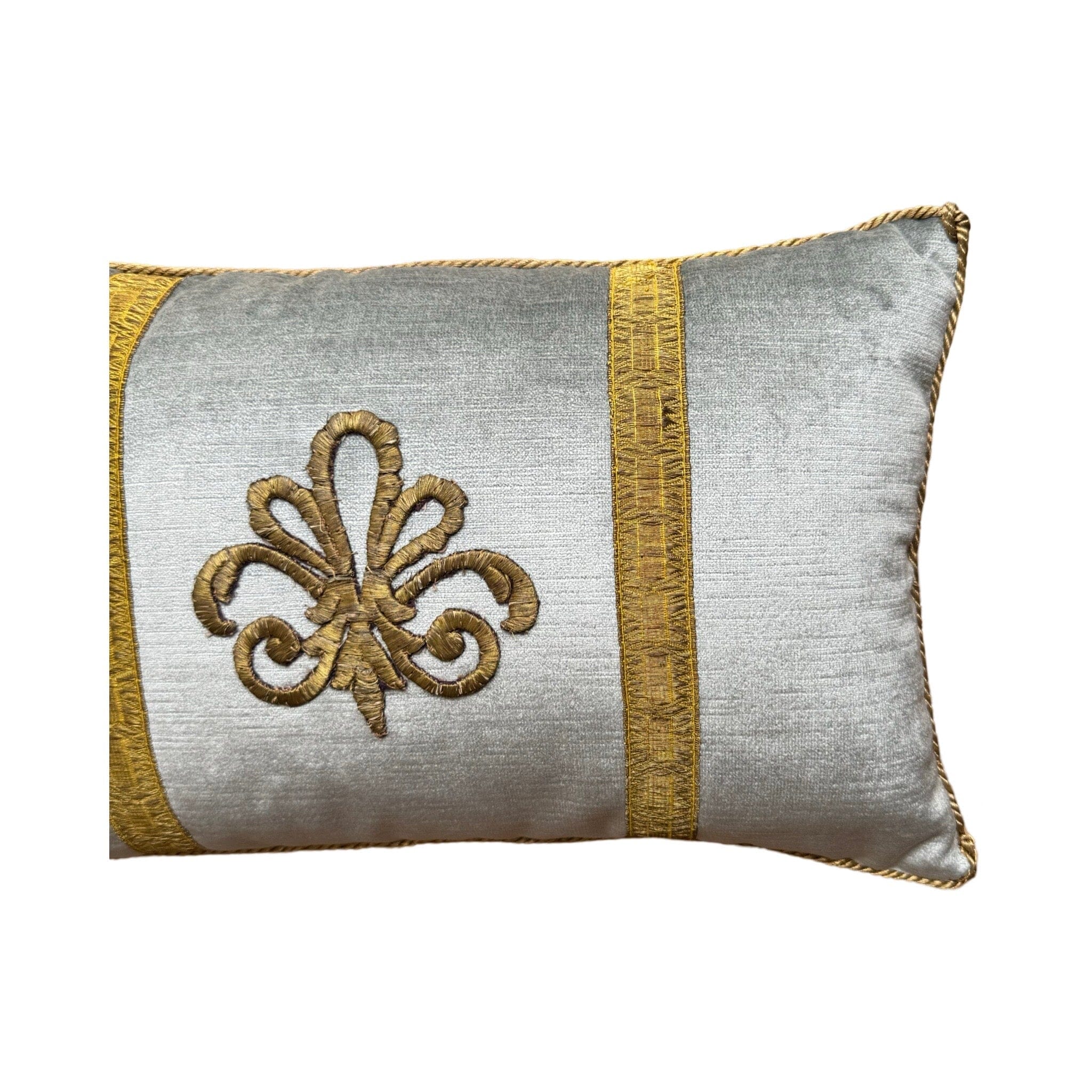 Antique Ottoman Empire Raised Gold Metallic Embroidery (#E082624A&B | 10 x 16") New Pillows B. Viz Design 