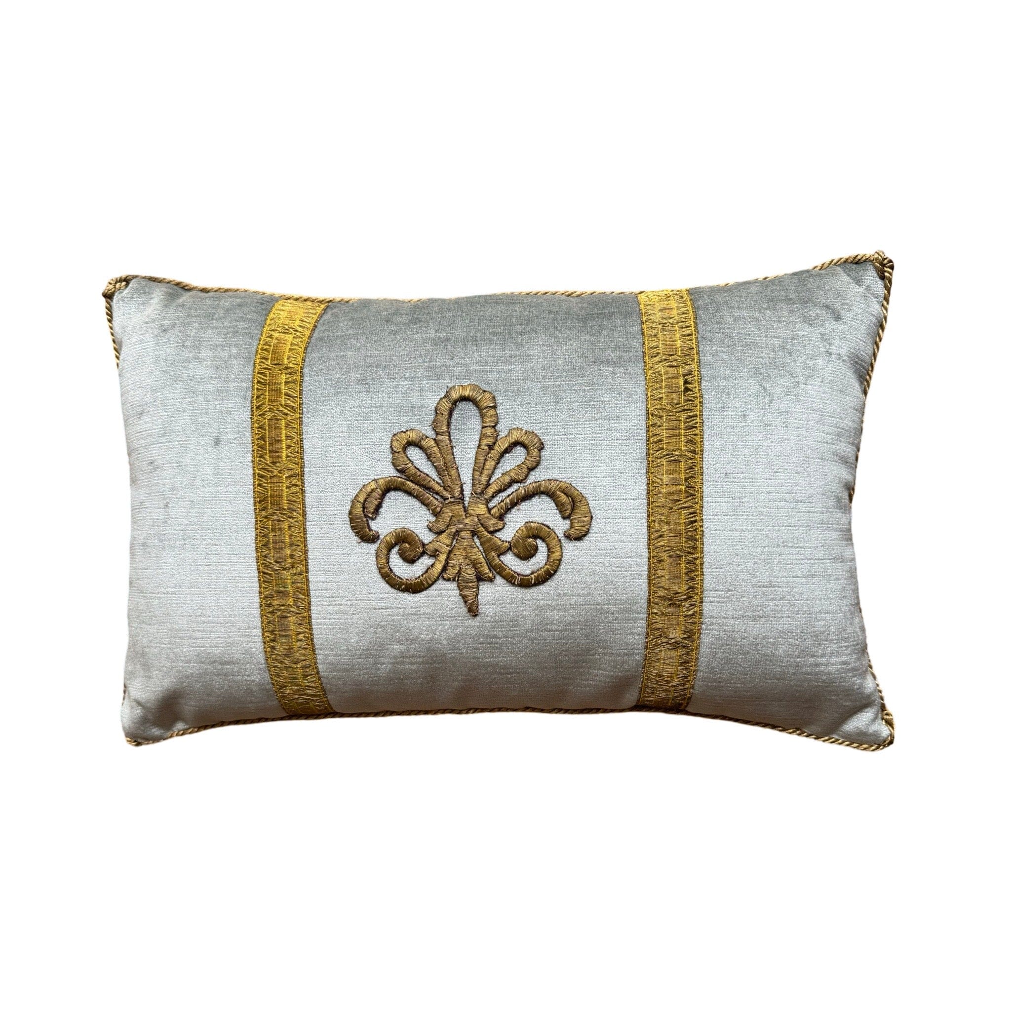 Antique Ottoman Empire Raised Gold Metallic Embroidery (#E082624A&B | 10 x 16") New Pillows B. Viz Design 