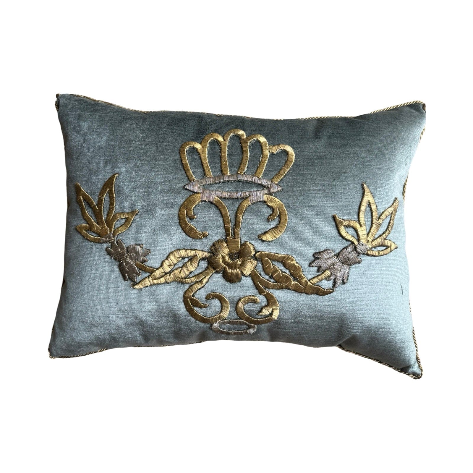 Antique Ottoman Empire Raised Gold Metallic Embroidery (#E112024A&B | 13.5" x 19") New Pillows B. Viz Design 