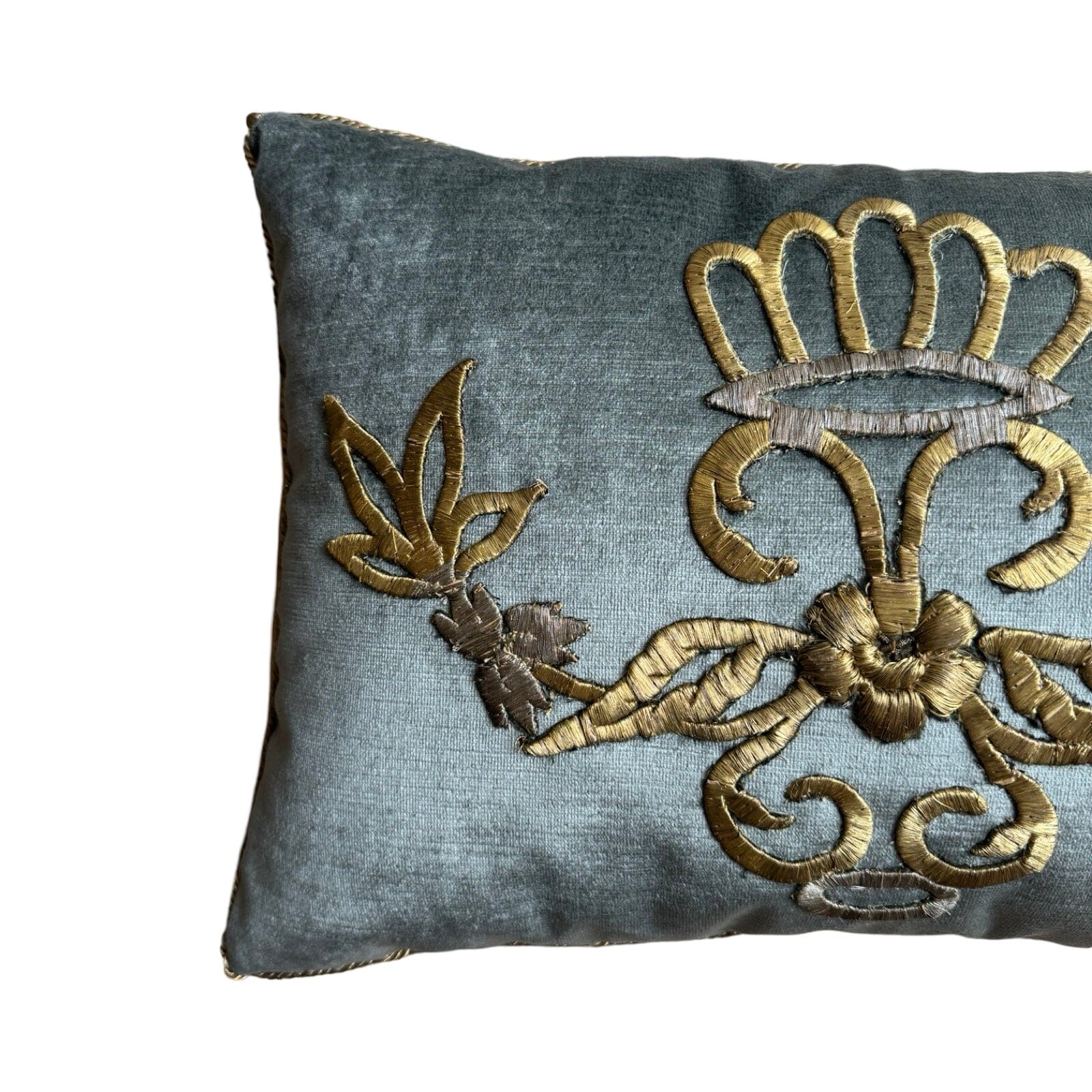 Antique Ottoman Empire Raised Gold Metallic Embroidery (#E112024A&B | 13.5" x 19") New Pillows B. Viz Design 