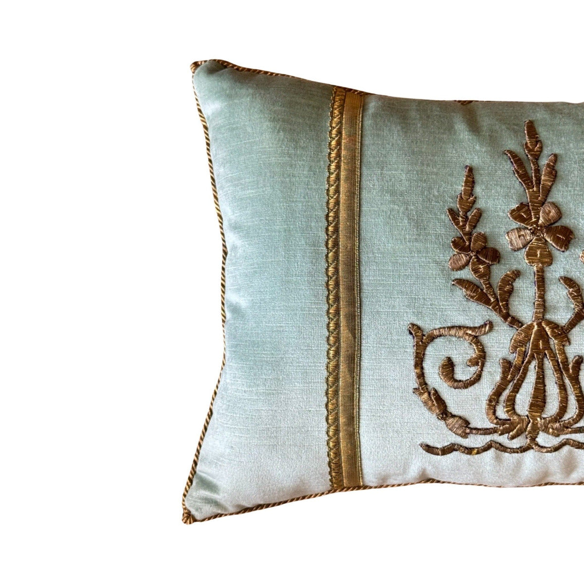 Antique Ottoman Empire Raised Gold Metallic Embroidery (#E130623A&B | 13 x 18