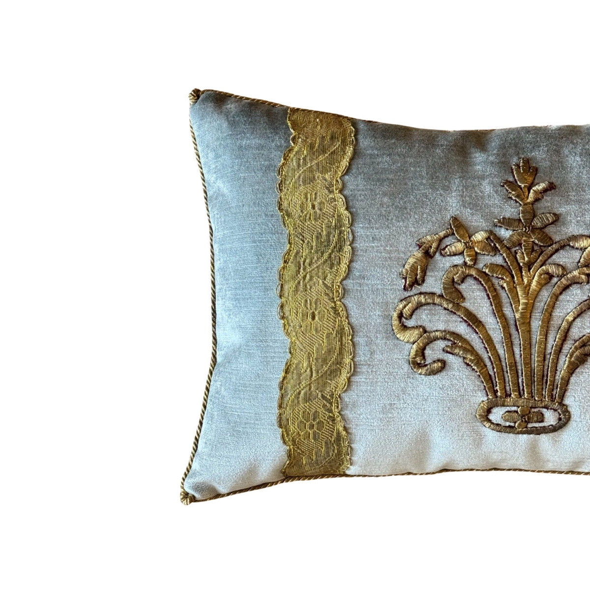 Antique Ottoman Empire Raised Gold Metallic Embroidery (#E131323A&B | 12 x 18 1/2