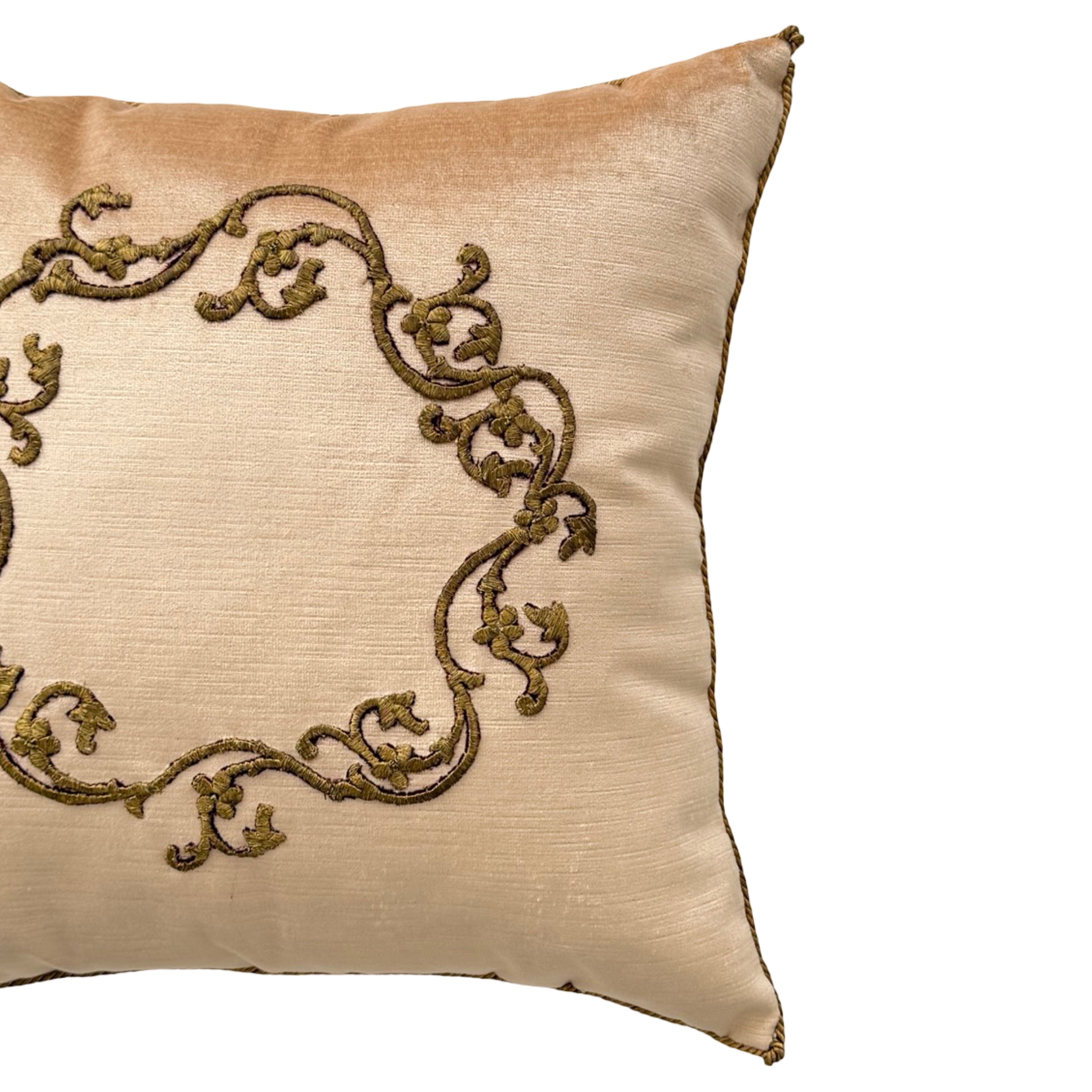 Antique Ottoman Empire Raised Metallic Embroidery (#E041826A&B | 18 x 18") New Pillows B. Viz Design 