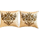 Antique Ottoman Empire Raised Metallic Gold Embroidery (#E060725A&B| 21 x 23") New Pillows B. Viz Design 