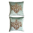 Antique Ottoman Empire Raised Silver and Gold Metallic Embroidery (#E050524A&B | 21 x 21") New Pillows B. Viz Design 