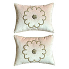 Antique Ottoman Empire Raised Silver Metallic Embroidery (#E022524A&B | 12 x 16") New Pillows B. Viz Design 
