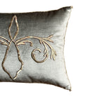 Antique Ottoman Empire Raised Silver Metallic Embroidery (#E050325| 13.5 x 17.5″) New Pillows B. Viz Design 