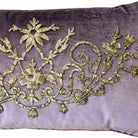 Antique Ottoman Empire Raised Silver Metallic Embroidery (#E091924 | 15.5x 28") New Pillows B. Viz Design 