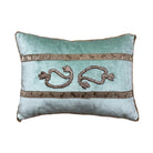 Antique Ottoman Empire Raised Silver Metallic Embroidery on Mint Velvet (#E051625 | 11 x 16") New Pillows B. Viz Design 