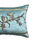 Antique Ottoman Empire Raised Silver Metallic Embroidery(#E062124 | 13 x 19") Pillow B. Viz Design 