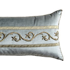 Antique Ottoman Empire Raised Warm Silver Embroidery (#E051025 | 12 x24.5") New Pillows B. Viz Design 