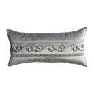 Antique Ottoman Empire Raised Warm Silver Embroidery (#E051025 | 12 x24.5") New Pillows B. Viz Design 