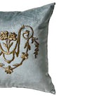 Antique Ottoman Empire Raised Warm Silvery Gold Embroidery (#E050426A&B | 20.5 x 20.5") New Pillows B. Viz Design 