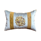 Antique Raised Gold Metallic Embroidery (#E010726A&B | 12 x 18") New Pillows B. Viz Design 
