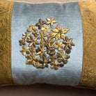 Antique Raised Gold Metallic Embroidery (#E010726A&B | 12 x 18") New Pillows B. Viz Design 