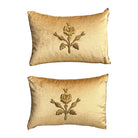 Antique Raised Gold Metallic Embroidery (#E031526A&B | 11 x 16") New Pillows B. Viz Design 