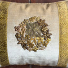 Antique Raised Gold Metallic Embroidery (#E073025A&B | 12 x 18") New Pillows B. Viz Design 