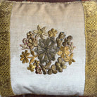 Antique Raised Gold Metallic Embroidery (#E073025A&B | 12 x 18") New Pillows B. Viz Design 