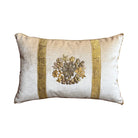 Antique Raised Gold Metallic Embroidery (#E073025A&B | 12 x 18") New Pillows B. Viz Design 
