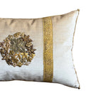 Antique Raised Gold Metallic Embroidery (#E073025A&B | 12 x 18") New Pillows B. Viz Design 