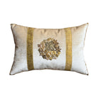 Antique Raised Gold Metallic Embroidery (#E073025A&B | 12 x 18") New Pillows B. Viz Design 
