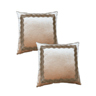 Antique Silver Metallic Serpintine Galon on Pale Apricot Velvet (#M030126A&B | 22 x 22") Pillow B. Viz Design 