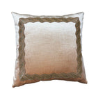 Antique Silver Metallic Serpintine Galon on Pale Apricot Velvet (#M030126A&B | 22 x 22") Pillow B. Viz Design 