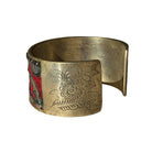 Antique South East Asian Textile Cuff on Silver Cuff ClayCut Laos 