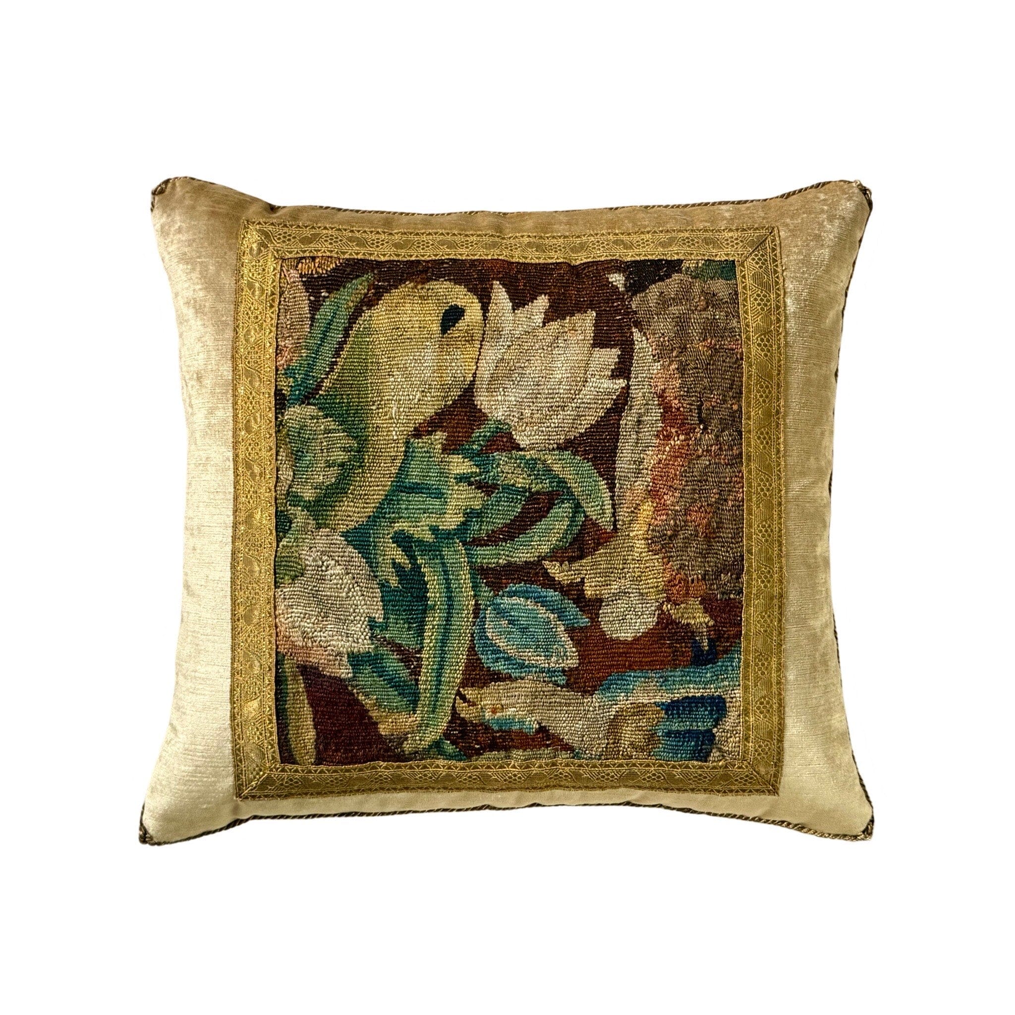 Antique Tapestry Fragment (#T072024 | 16.5 x 18") New Pillows B. Viz Design 