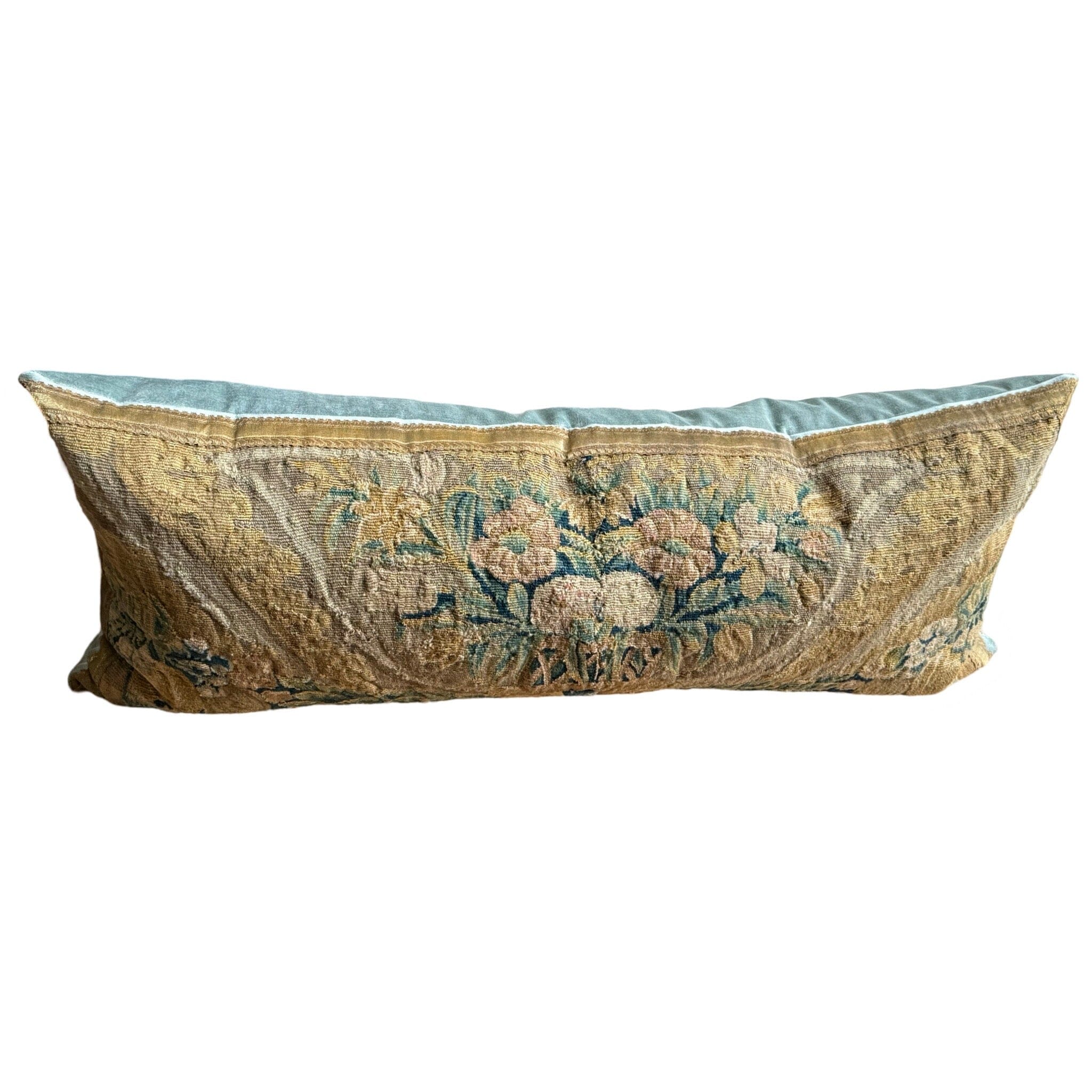 Antique Tapestry Fragment (#T100124 | 17 x 38.5") New Pillows B. Viz Design 