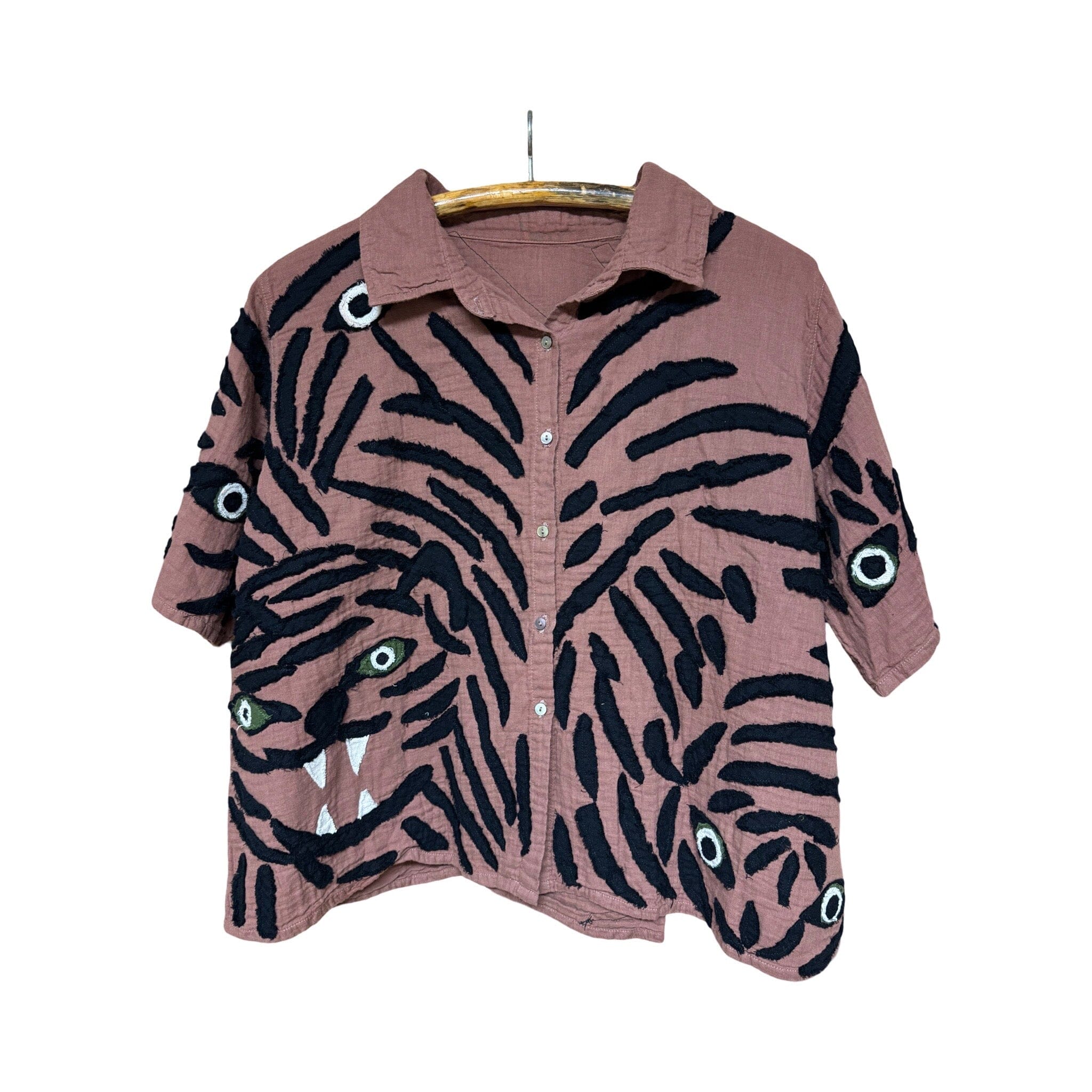 Applique Animal Shirt from Thailand Shirt Baanpueng Handmade Shop Shirt B 
