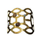 Artful Brass Cuff with 4 Stones Bracelet Eyup Gunduz 