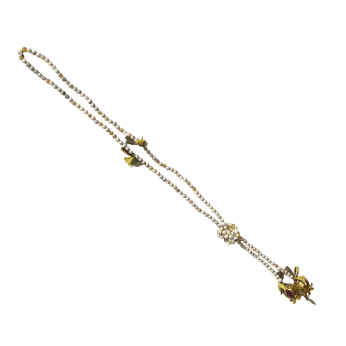 Beaded Lariat Necklace with Pomegranate Pendants Necklace Eyup Gunduz Crazy Lace Agate 