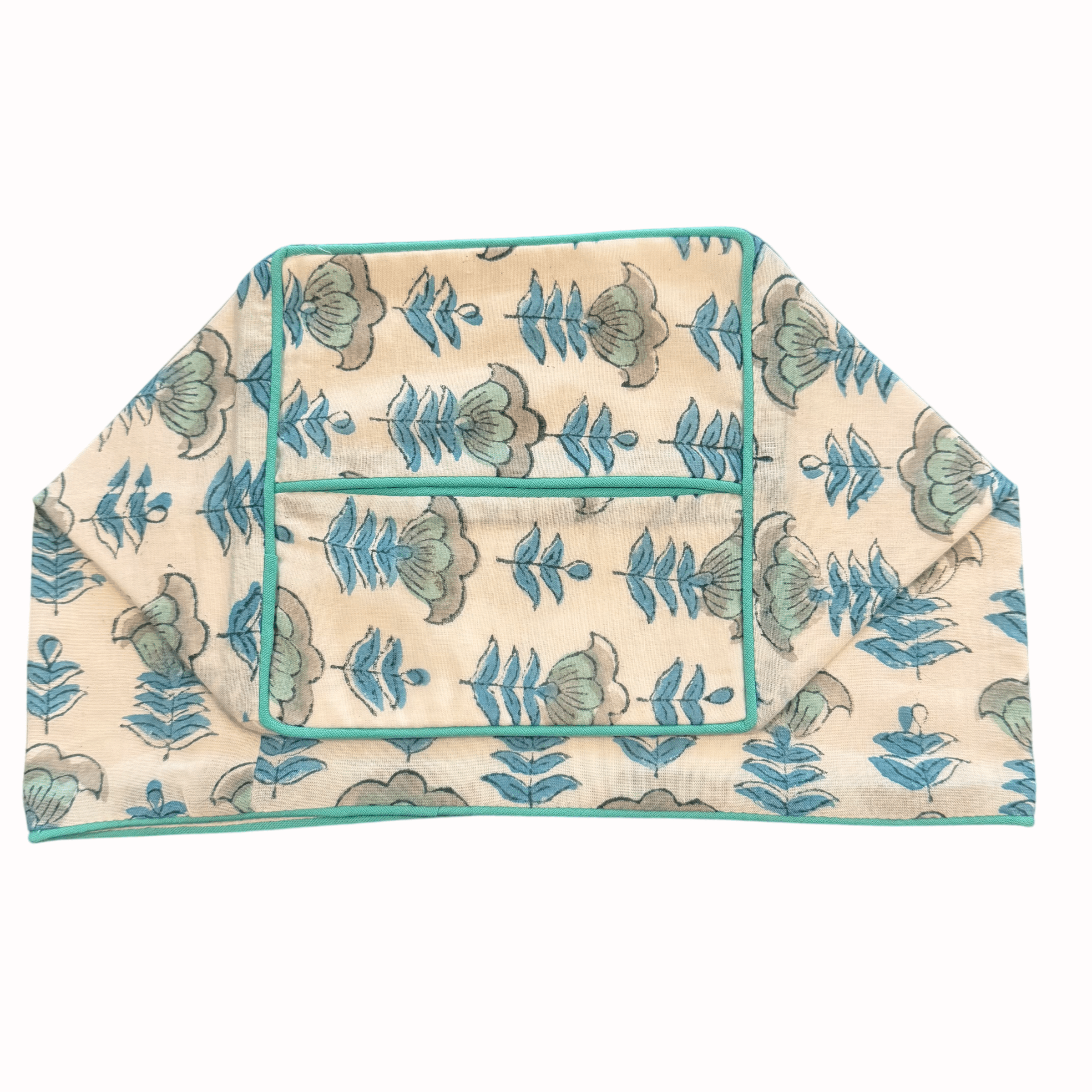 Block Printed Square Tissue Box Cover Tissue Box Cover Fabricraftindia A | Aquamarine 