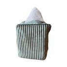 Block Printed Square Tissue Box Cover Tissue Box Cover Fabricraftindia C | Green Stripe 